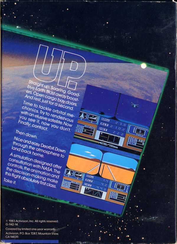 Space Shuttle - A Journey Into Space (1983) (Activision) Box Scan - Back